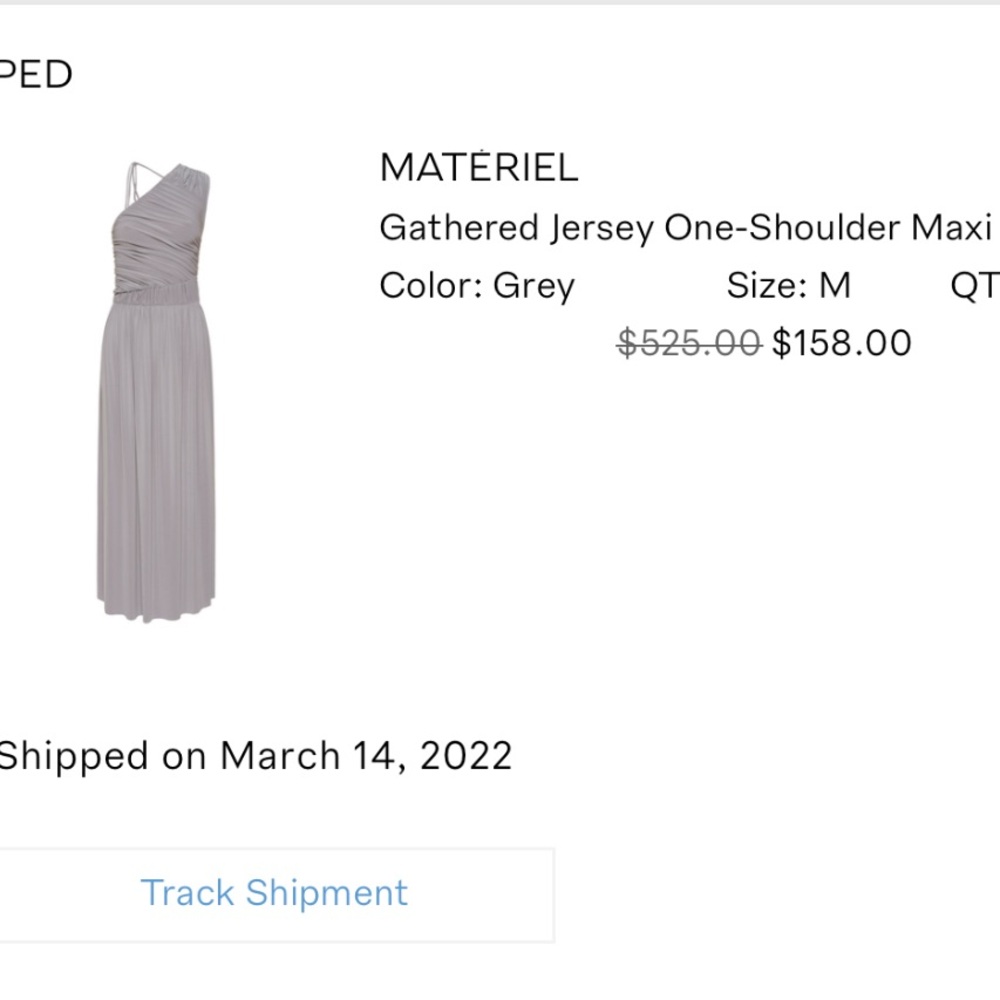 MATÉRIEL Gathered Jersey One-Shoulder Maxi Dress
